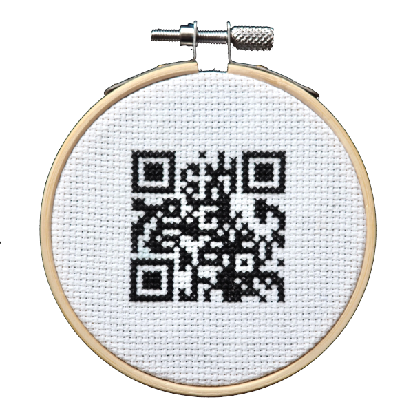 cross stitched QR code