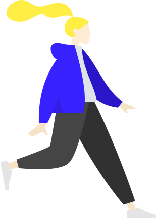 cartoon running person